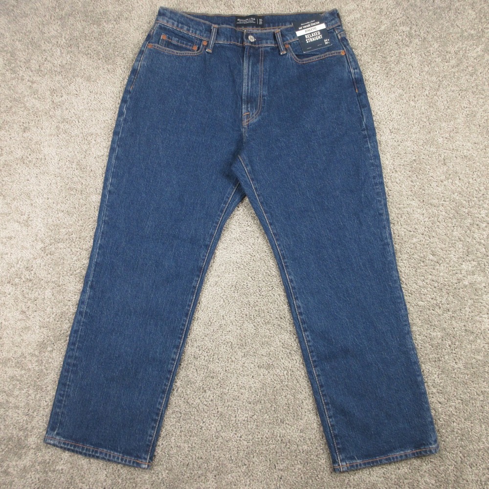 Abercrombie & Fitch Jeans Mens 34x30 Blue A&F Vintage Stretch Athletic Denim